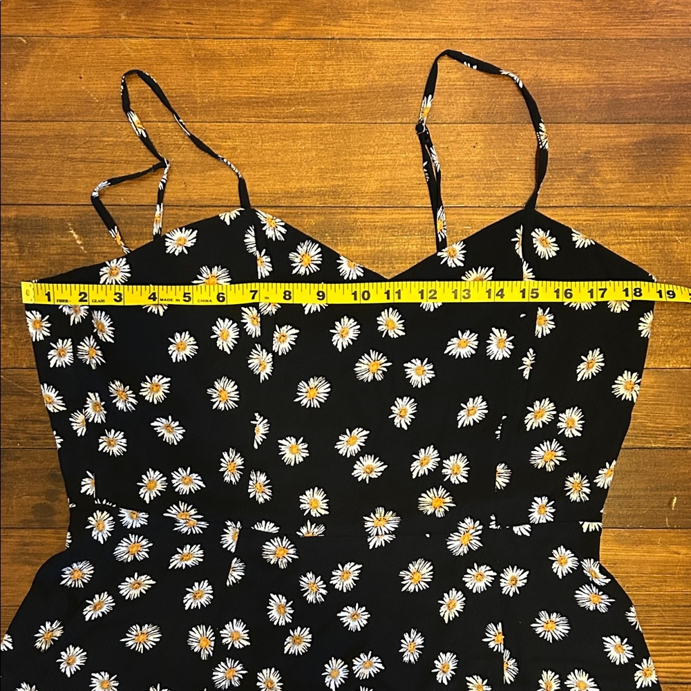 Calvin Klein Jeans Black Daisy Print Spaghetti Strap Dress - Size L, NWOT - Picture 9 of 14